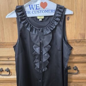 Elegant Black Sleeveless Blouse by ECI.